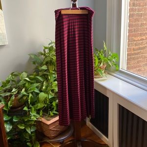 J. Crew, red and navy striped maxi skirt, size xxs
